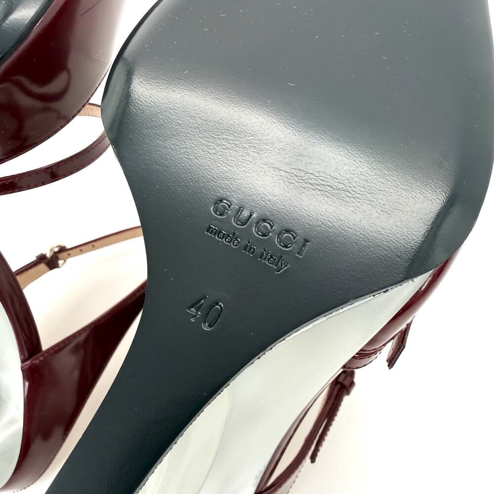 NIB Gucci Rosso Ancora Red 40 US 10 Buckle Strap Transparent Wedge Mule Sandals - Picture 15 of 15